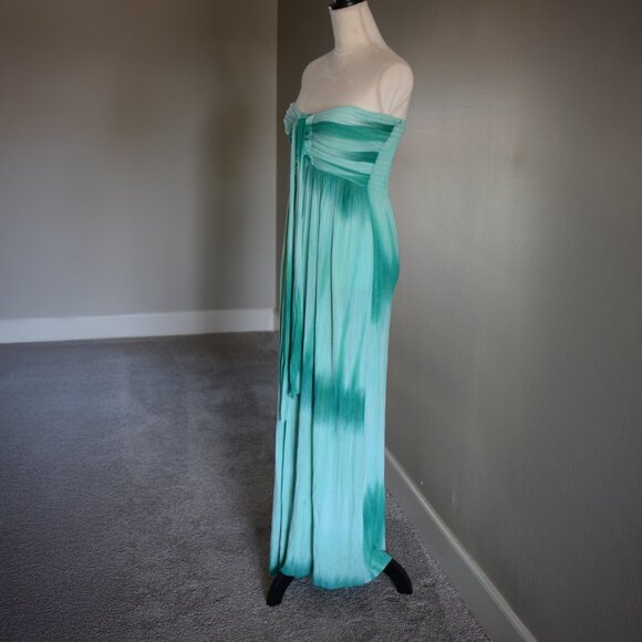 Rare Blue Tie Dye Strapless/Halter Maxi Dress - Picture 2 of 8